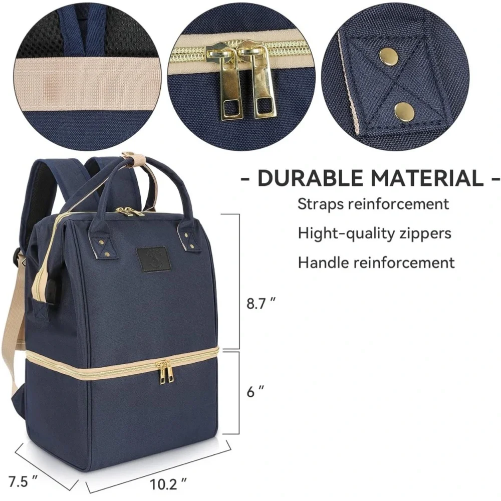 Navy Baby Diaper Backpack Tote - Versatile Baby Bag